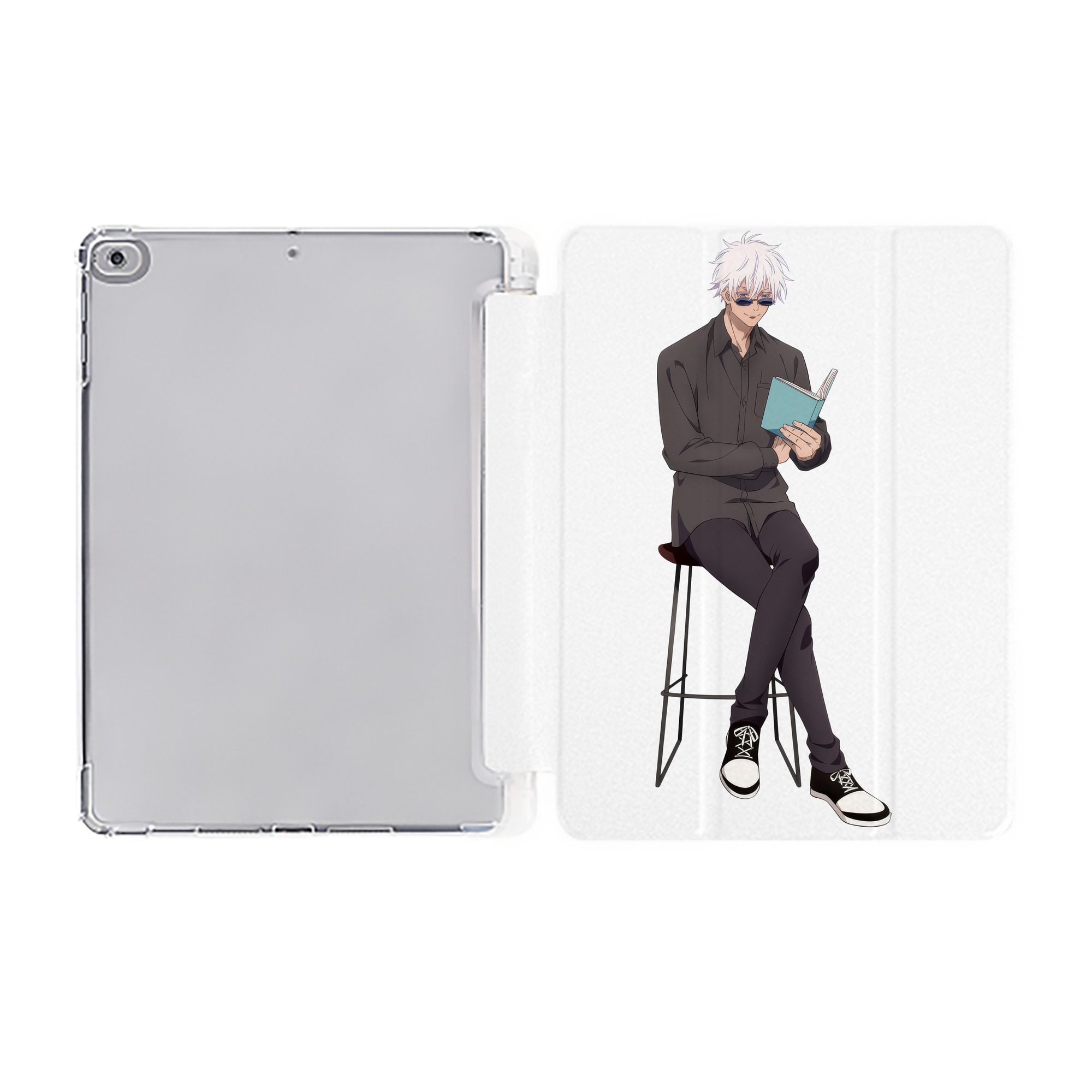 （画像用） 呪術廻戦 Jujutsu Kaisen IPad ケース ペン収納付き 三つ折りスタンド PUレザー×シリコン 対応機種9.5/10.5/10.9インチ